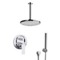 Chrome Shower System With Rain Ceiling Shower Head and Hand Shower